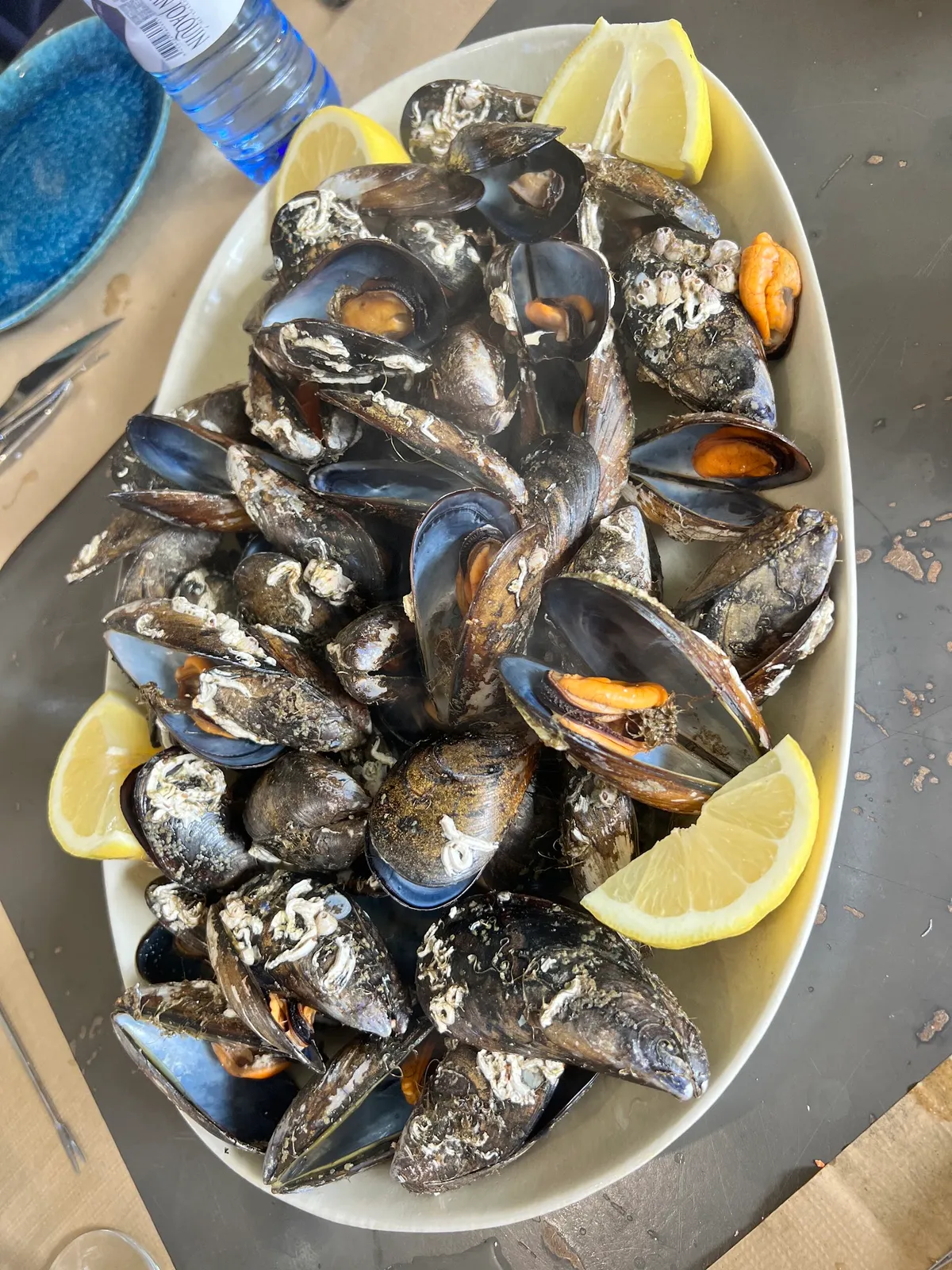 Mejillones al vapor con limón